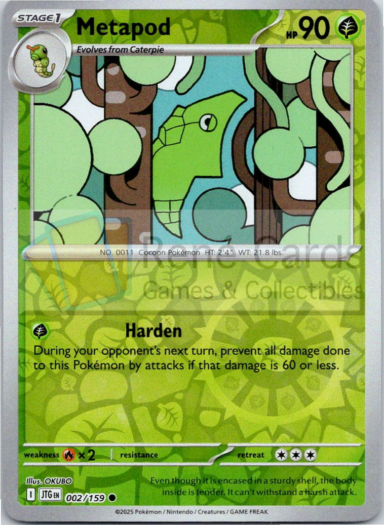 Metapod - JTG  - 002/159 - Reverse