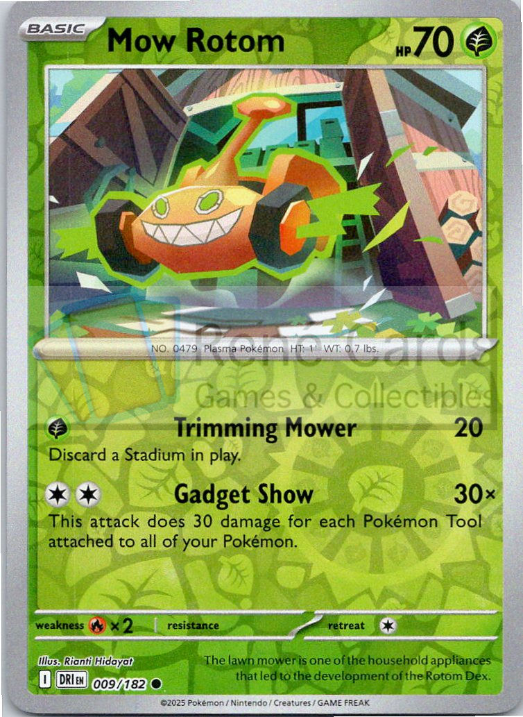 Mow Rotom - DRI  - 009/182 - Reverse