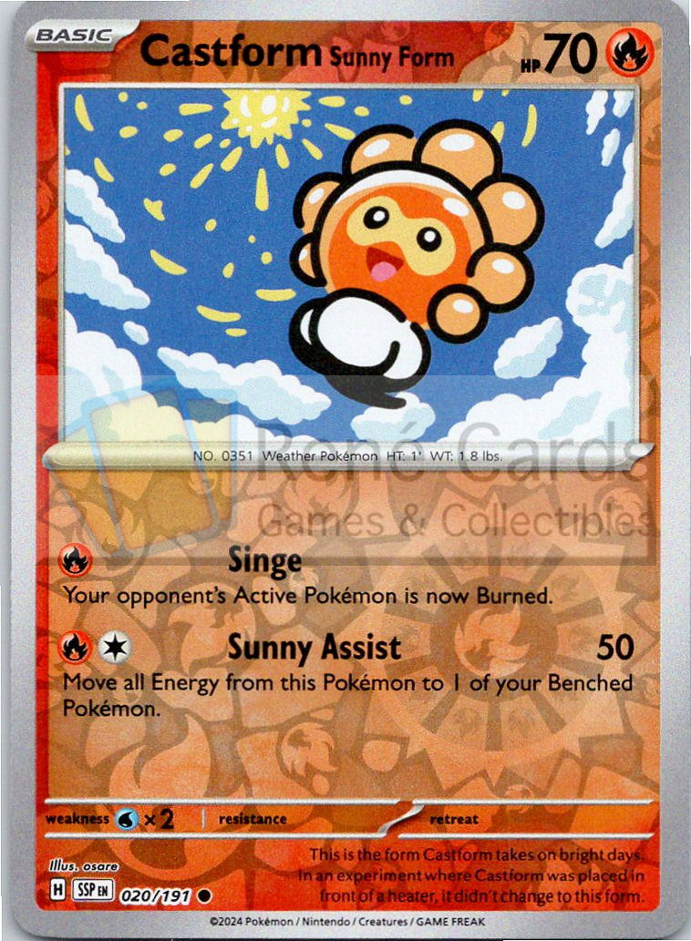 Castform Sunny Form - SSP  - 020/191 - Reverse
