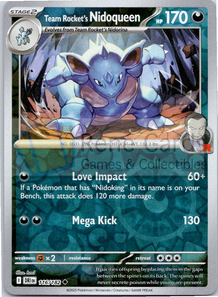 Team Rocket's Nidoqueen - DRI  - 116/182 - Reverse