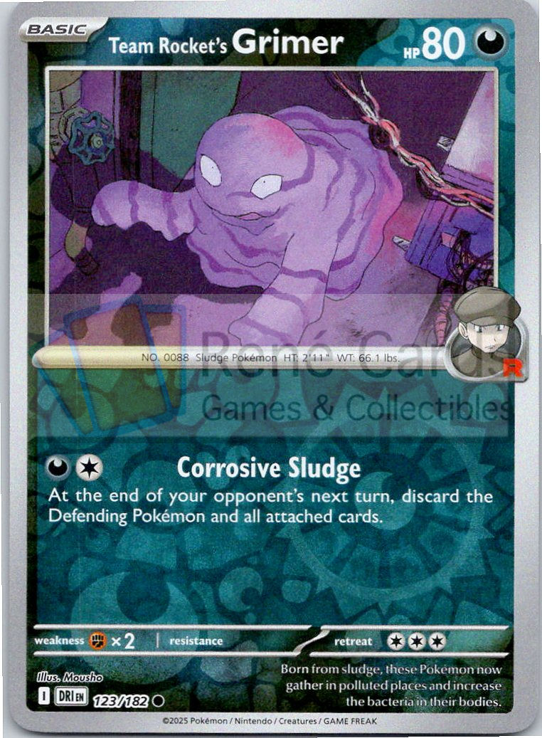 Team Rocket's Grimer - DRI  - 123/182 - Reverse