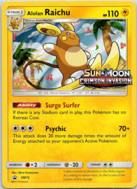 Alolan Raichu - SM72- Promo - Crimson Invasion Prerelease participation promo