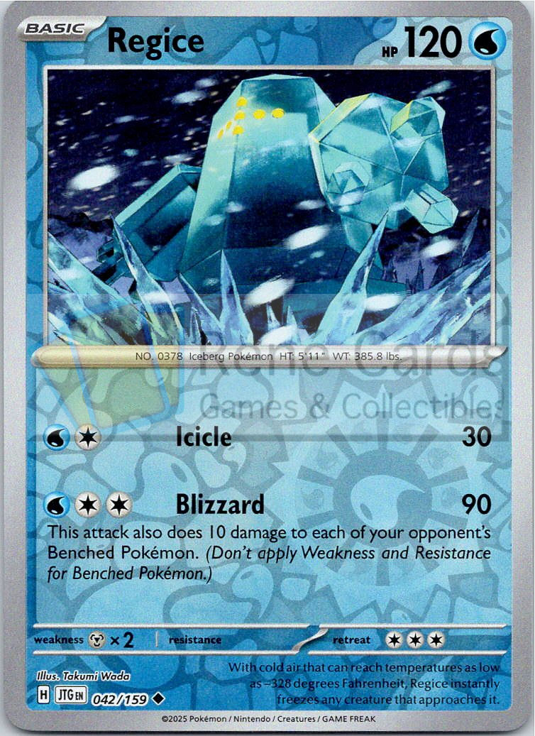 Regice - JTG  - 042/159 - Reverse
