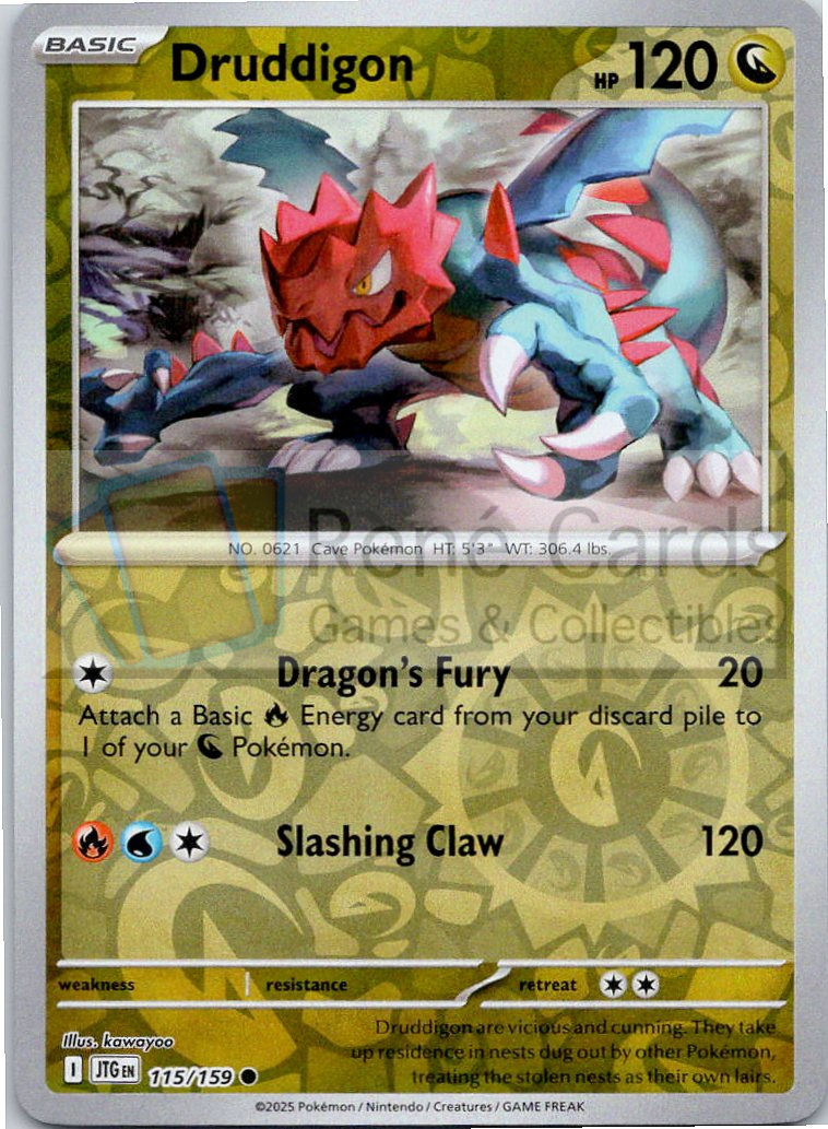 Druddigon  - JTG  - 115/159 - Reverse