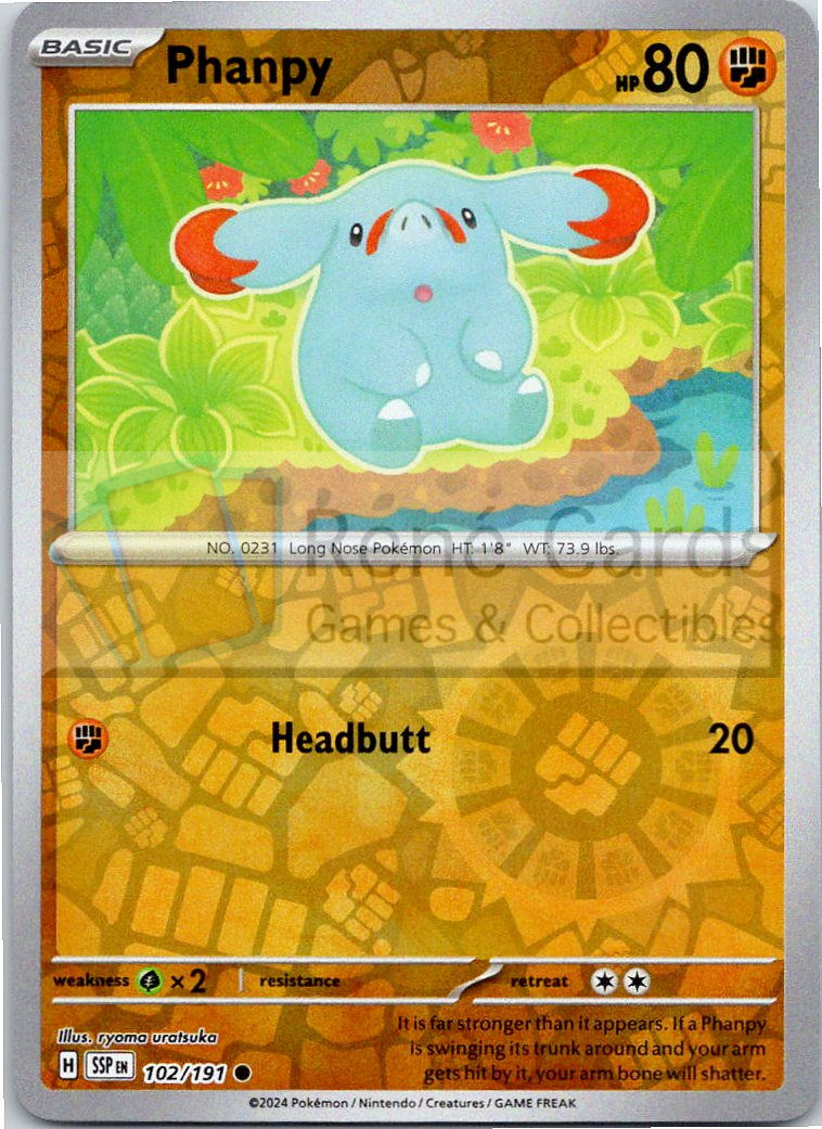 Phanpy - SSP - 102/191 - Reverse