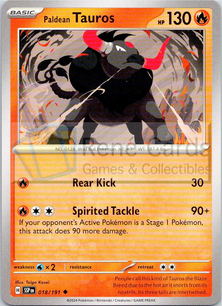 Paldean Tauros - SSP  - 018/191