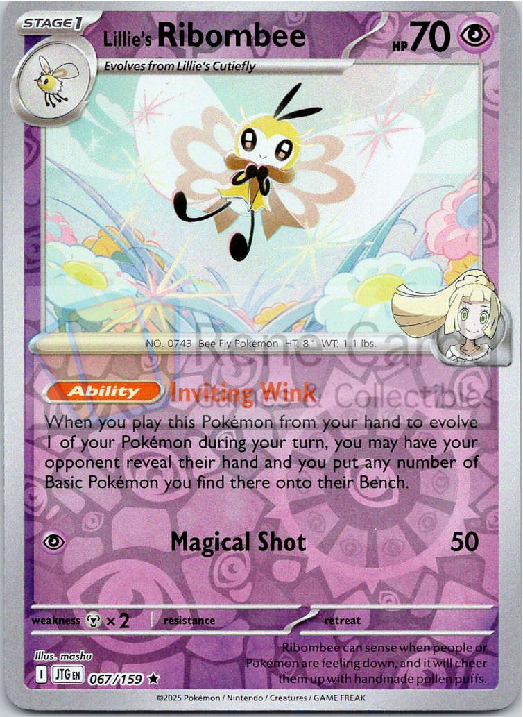 Lillie's Ribombee - JTG  - 067/159 - Reverse