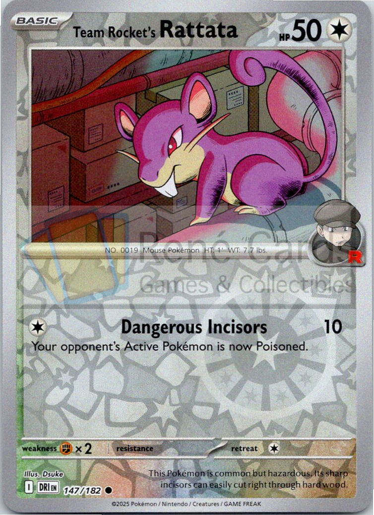 Team Rocket's Rattata - DRI  - 147/182 - Reverse