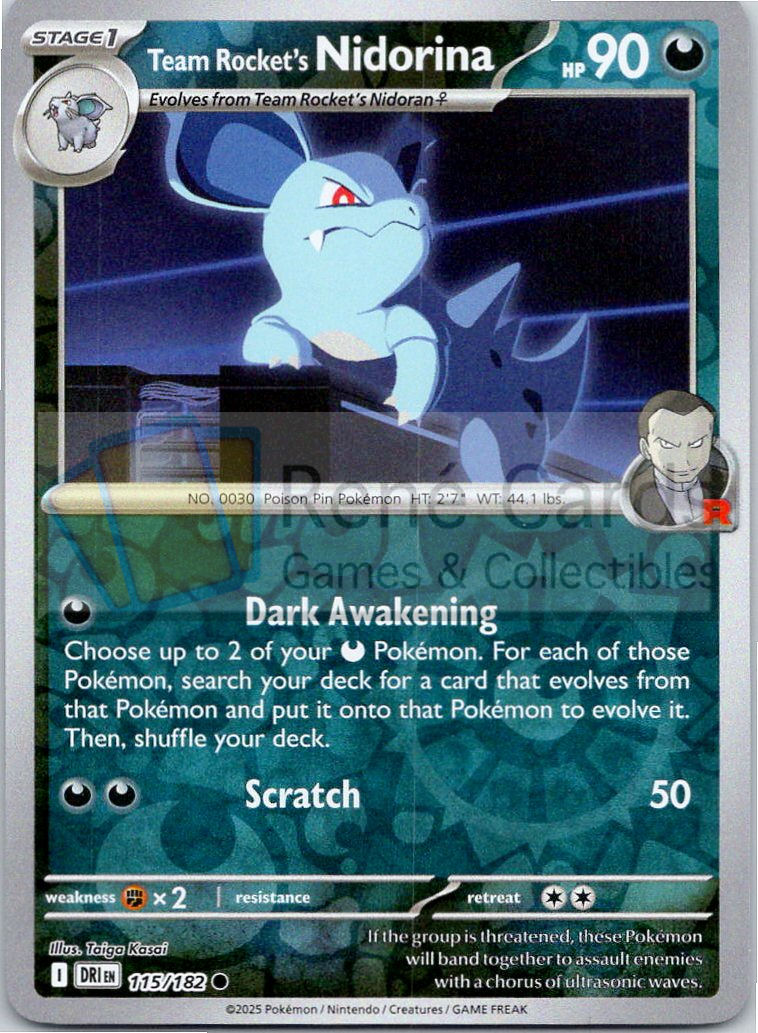 Team Rocket's Nidorina - DRI  - 115/182 - Reverse