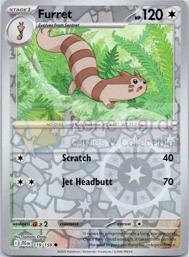 Furret - JTG  - 119/159 - Reverse
