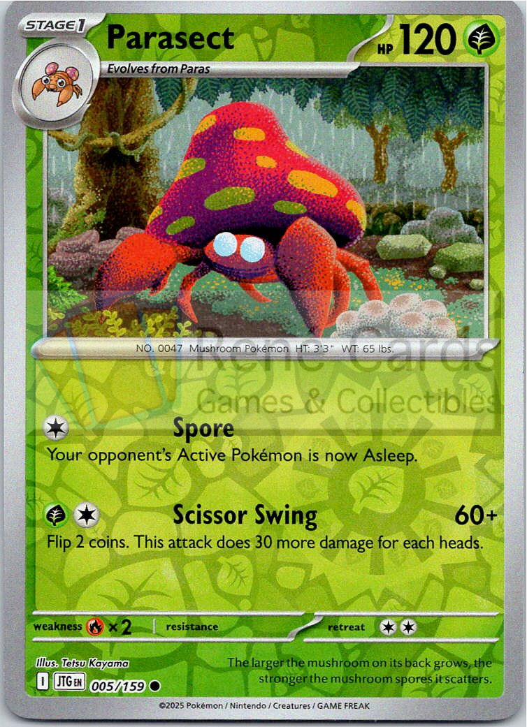 Parasect - JTG  - 005/159 - Reverse