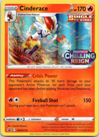 Cinderace - SWSH112 - Promo -  Chilling Reign Prerelease participation promo