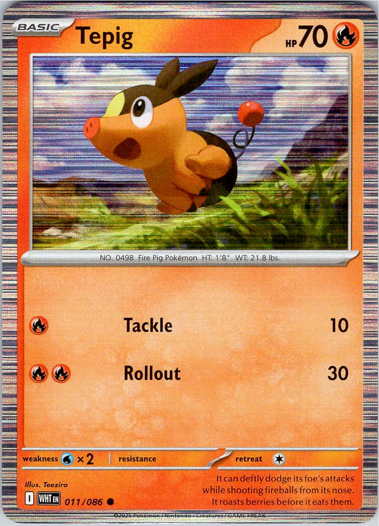 Tepig - WHT - 011/086 - Holo Foil