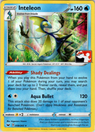 Inteleon - Sword & Shield - 058/202 - Pokemon League Non Foil