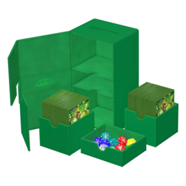 Twin Flip n Tray Deck Case 200+ Standard Size Xenoskin Green MonoColor