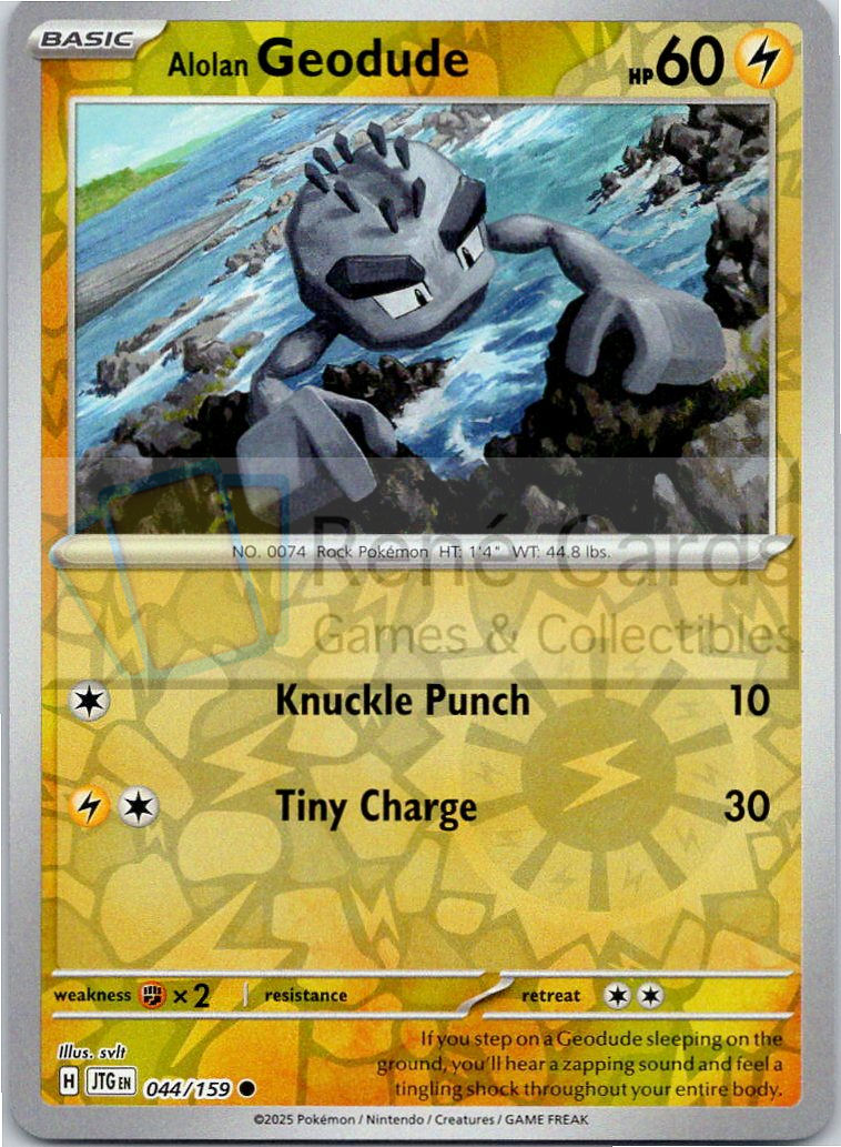 Alolan Geodude - JTG  - 044/159 - Reverse