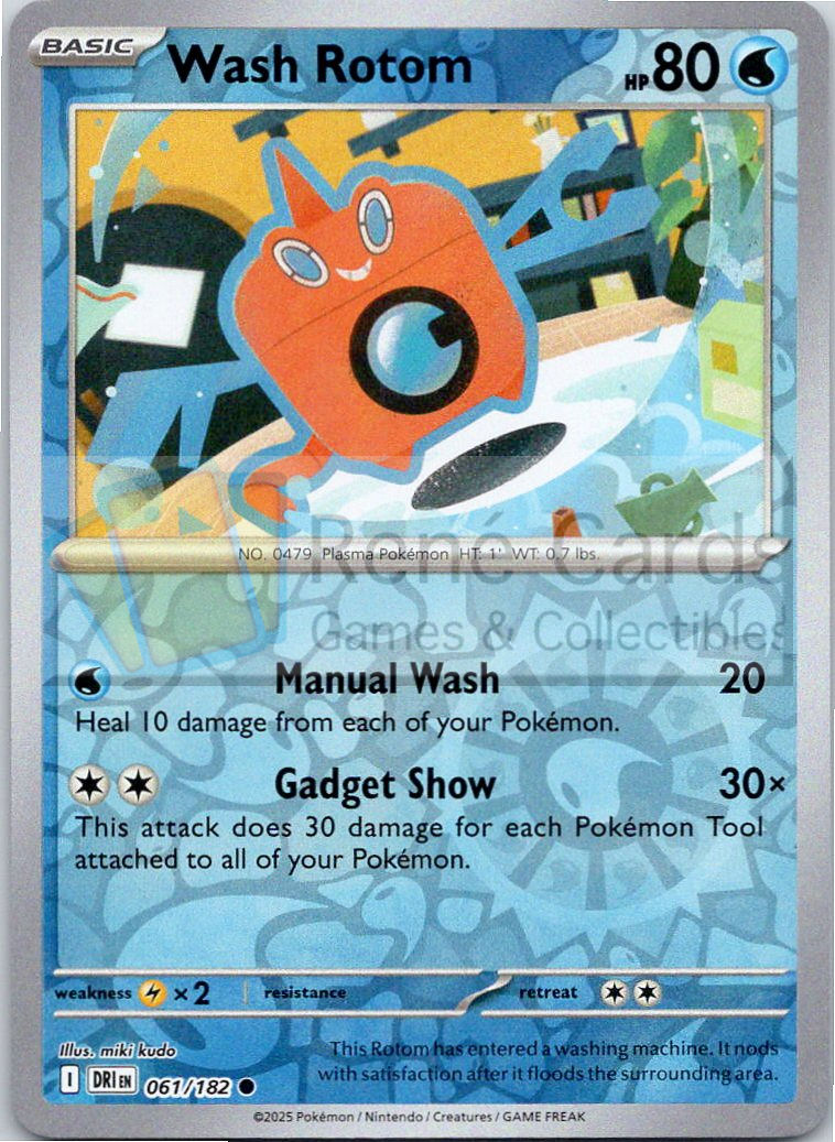 Wash Rotom - DRI  - 061/182 - Reverse