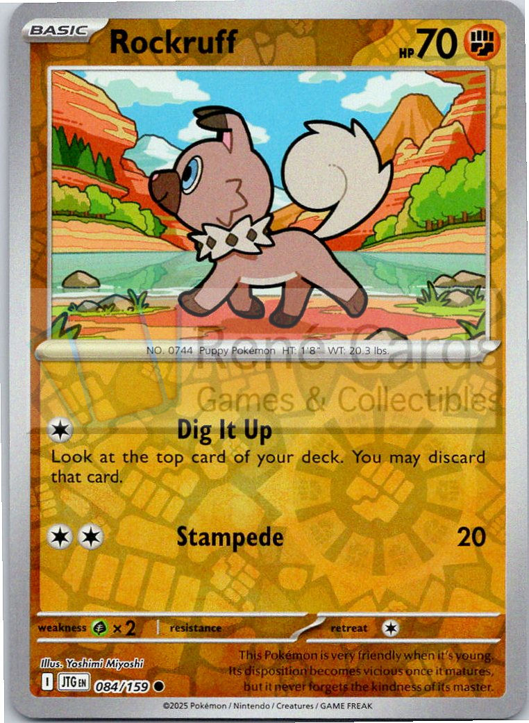 Rockruff - JTG  - 084/159 - Reverse