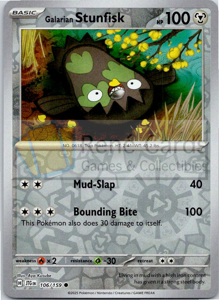 Galarian Stunfisk - JTG  - 106/159 - Reverse