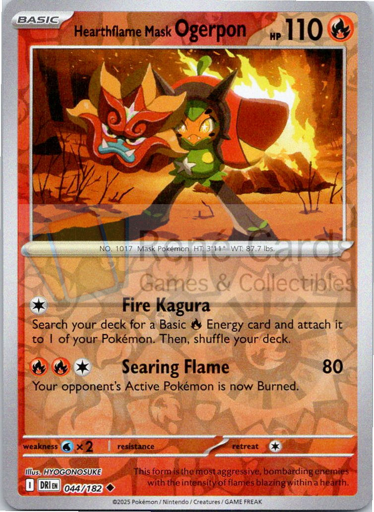 Hearthflame Mask Ogerpon - DRI  - 044/182 - Reverse