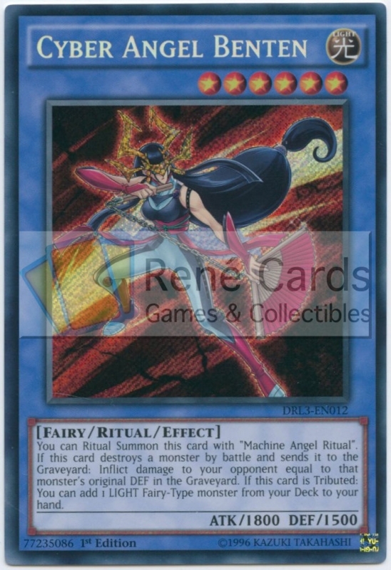 Yugioh CYBER ANGEL BENTEN SECRET RARE DRL3-EN012 NEAR MINT 1st ED