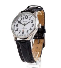 Unisex horloge voor slechtzienden met grote zwarte cijfers  - 650770