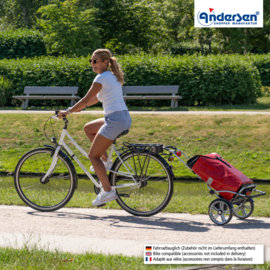 Boodschappenwagen met grote wielen en spatborden, Royal Shopper Plus Ortlieb rood