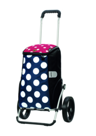 Boodschappenwagen met grote 3-spaken wielen, Royal Shopper Mats Blauw