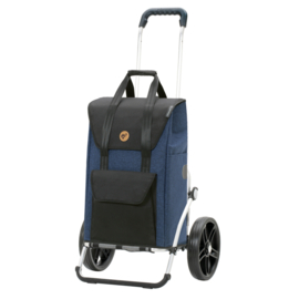 Boodschappenwagen met grote 3-spaken wielen, Royal Shopper Senta 2.0 blauw