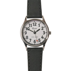 Slechtzienden horloge met grote cijfers voor dames, Gardé horloge met witte wijzerplaat van 21 mm