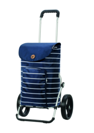 Boodschappenwagen met grote 3-spaken wielen, Royal Shopper Mia Blauw