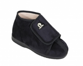 Hoge pantoffel met klittenbandsluiting