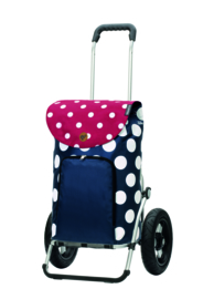 Boodschappenwagen met extra grote luchtbanden van 29 cm, Royal Shopper Dots Blauw