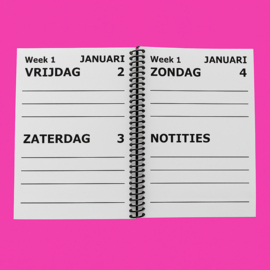 Grootletter agenda A5 - 2026 voor Alzheimer en Dementie, agenda met grote letters