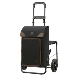 Boodschappenwagen met zitje, Komfort Shopper Holk zwart