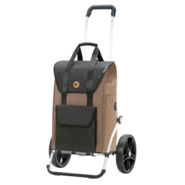 Boodschappenwagen met grote 3-spaken wielen, Royal Shopper Senta 2.0 zand