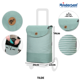 Lichte boodschappenwagen om te duwen of trekken, Unus Shopper Fun Tilde mint