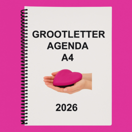 Grootletter agenda 2026, agenda met grote letters en cijfers in A4-formaat