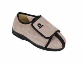 Lage pantoffel Beige met klittenbandsluiting