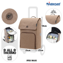 Boodschappenwagen met zitje, Komfort Shopper Ipek Maxi zand