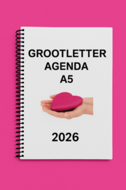Grootletter agenda A5 - 2026 voor Alzheimer en Dementie, agenda met grote letters