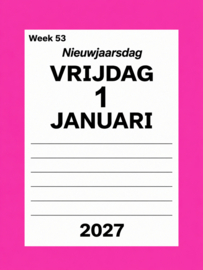 Zorgkalender 2027, grootletter Zorg dagkalender A4, Zorgkalender grote letters en cijfers