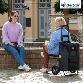 Boodschappenwagen met zitje, Komfort Shopper Senta 2.0 zwart