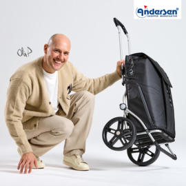 Boodschappenwagen met grote 3-spaken wielen, Royal Shopper Oli.P 3.0 zwart