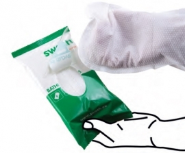 Swash - Gold Gloves geparfumeerd, wassen zonder water washandjes met lotion voor thuiszorg, B04070-8, per 10 stuks