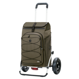 Boodschappenwagen met grote wielen en spatborden, Royal Shopper Plus Fado 3.0 olijf