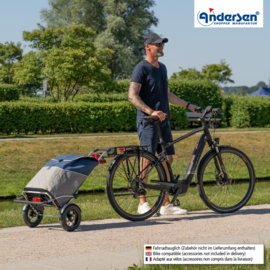 Boodschappenwagen met grote luchtbanden en spatborden, Royal Shopper Plus Lasse blauw