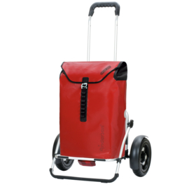 Boodschappenwagen met grote luchtbanden en spatborden, Royal Shopper Plus Ortlieb rood