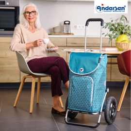 Boodschappenwagen met extra grote luchtbanden van 29 cm, Royal Shopper Famke petrol