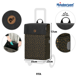 Boodschappentrolley voor de trap, Scala Traploper Shopper Fita zwart